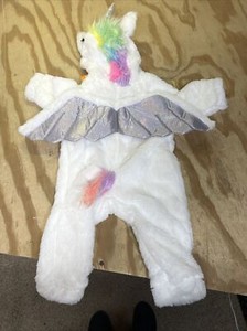 Baby Infant Girl Hooded Plush Unicorn Halloween Costume Sz 0-6 Months