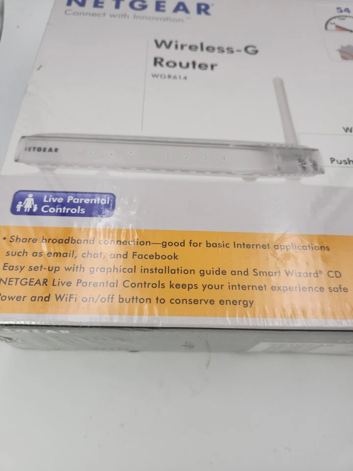 Netgear WGR614 54 Mbps 4-Port 10/100 Wireless G Router  sealed  - Image 4 of 4