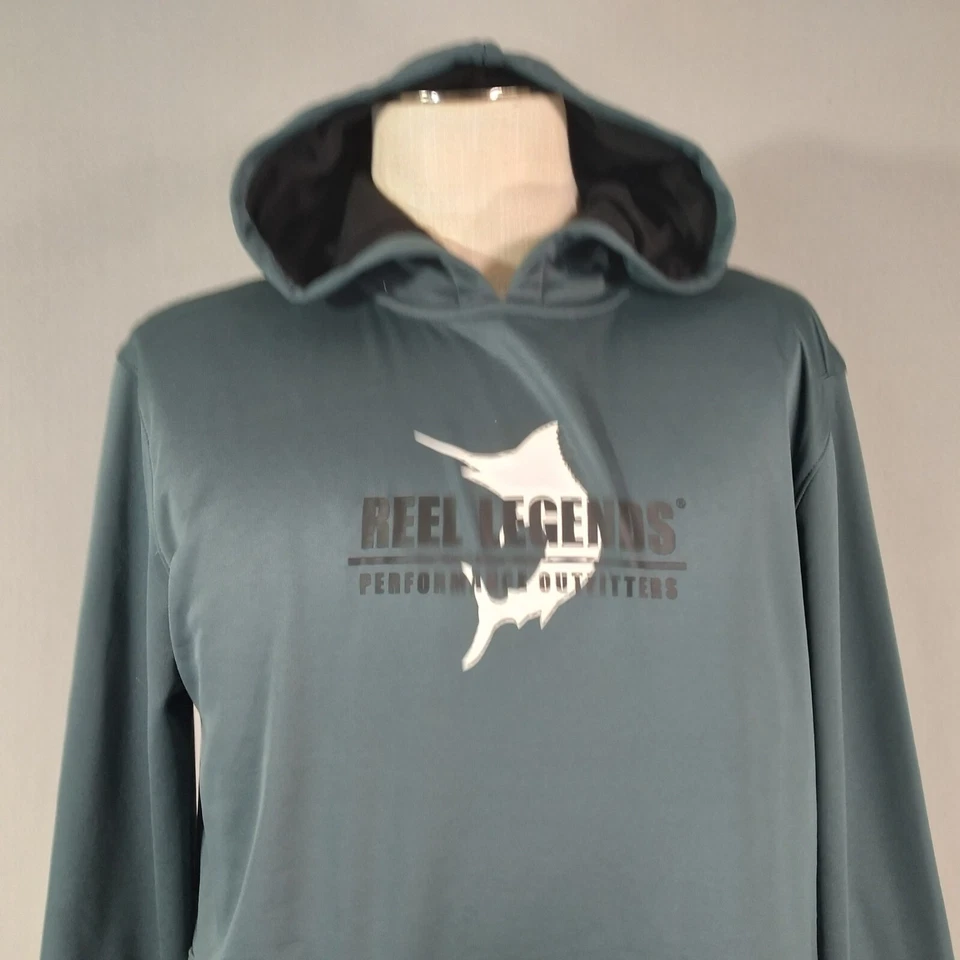 Reel Legends hoodie sweatshirt sweater Men's large Blue outdoor Fishing Marine - Image 2 of 4
