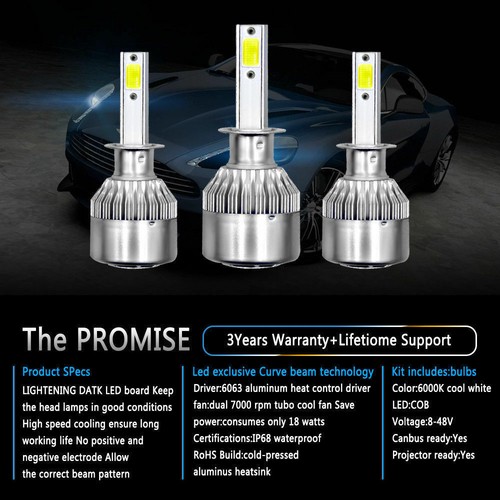 4pcs For Mazda 6 2003-2008 8000K Combo LED Headlight Bulbs High Low Beam kit - Picture 8 of 12