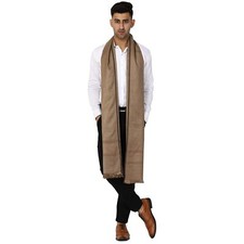 Men's Kashmiri Woven Wool Shawl Stole Dark Brown Color