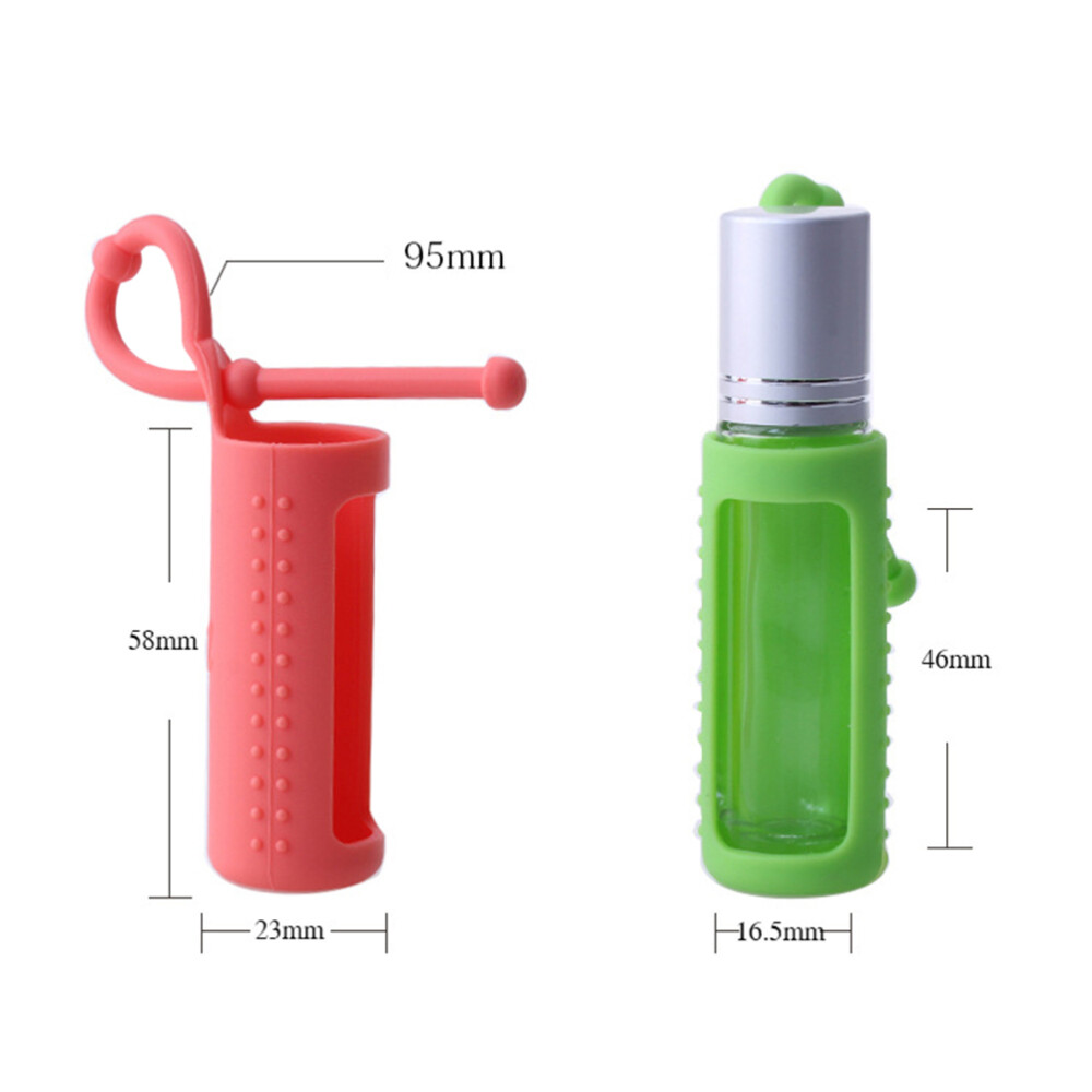 6PCS 10ML Glass Bottles Roller Bottle Holder Sleeve Essential Oil Protector