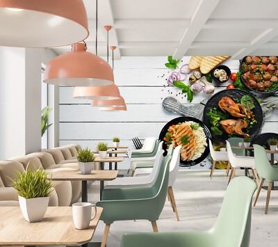 3D Delicious Lunch G9585 Wallpaper Wall Murals Removable Self-adhesive Honey