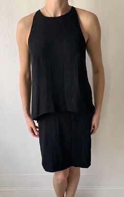 Theory Elegant LBD Little Black Dress silk layered shift Career dress size 0 | eBay Theory Elegant LBD Little Black Dress silk layered shift Career dress size 0 | eBay