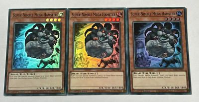 3 x RA02-EN004 Super-Nimble Mega Hamster Super Rare 1st Edition YuGiOh Playset