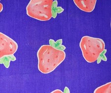 Strawberries Strawberry Berries Red Pink Blue Farmers Market Fabric by the yard