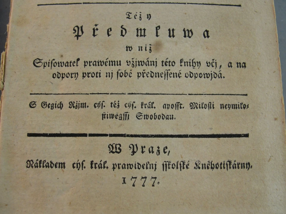 ANTIQUARIAN BOOK FOR GAURDIANS & PARENTS RELEGIOUS EDUCATION CZECH ANTIQUE 1777 - Image 4 of 4