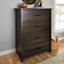 Mainstays Hillside 4-Drawer Dresser– Ships from USA