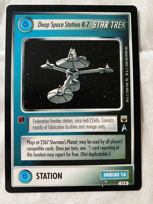 Star Trek CCG 1E TwT DEEP SPACE STATION K-7 RARE Card NEVER PLAYED
