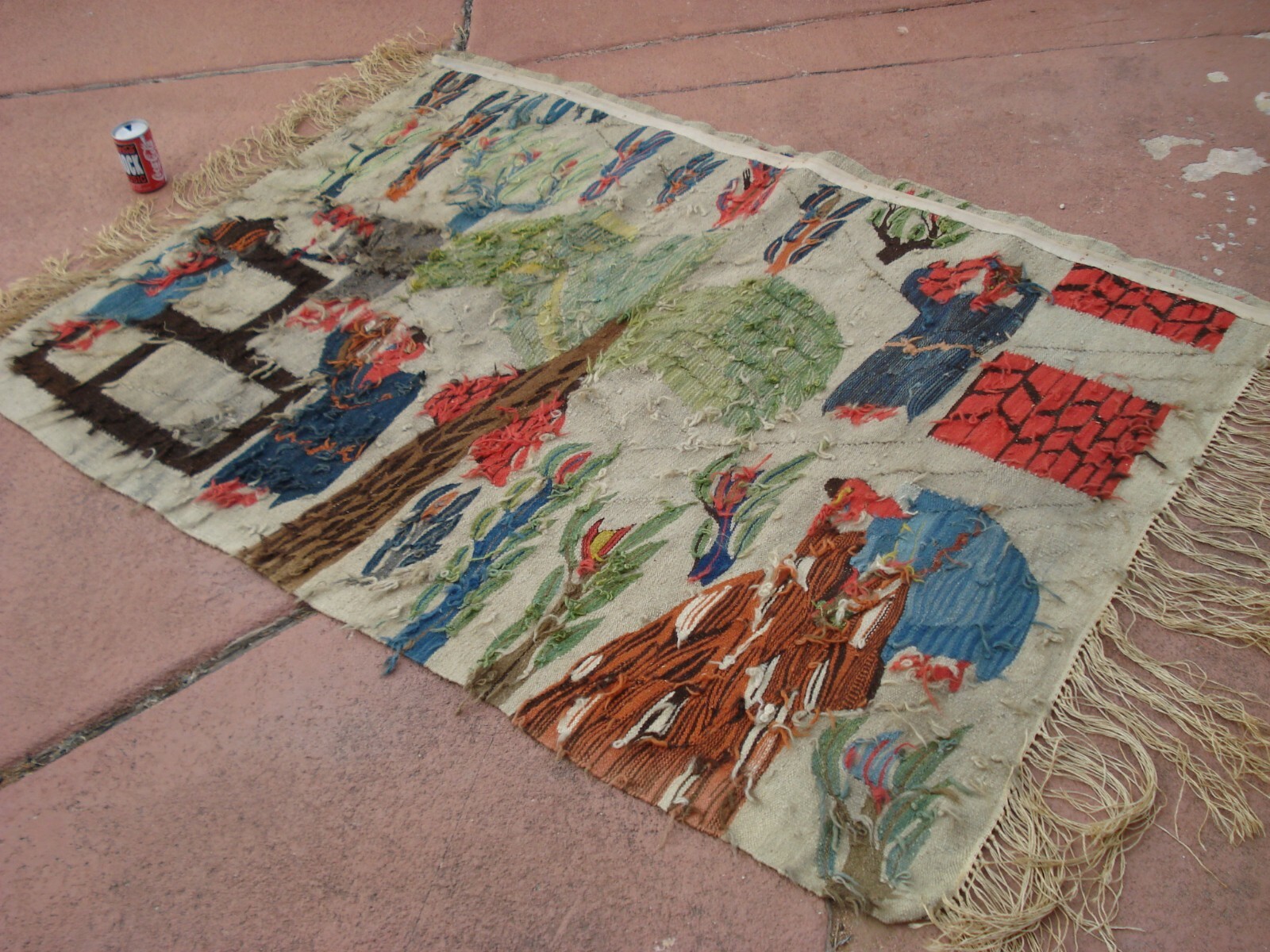 Hand Knotted Vintage Egyptian Kilim Weaving Rug from Ramses Wissa