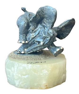 Vtg Ron Lee 4.5  Elephant Figurine Watch Your Step 287/2500 Signed No COA 1990