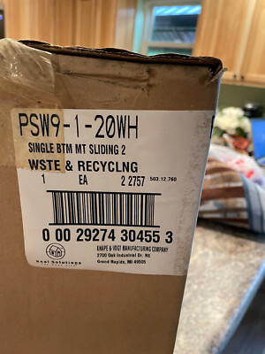 Knape & Vogt Single Bottom Mount RV/Trailer Sliding Trash Can, #PSW9-1-20WH