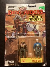 Vintage 1987 Tyco Dino Riders Fire & Mind-Zei Action Figures Sealed never opened