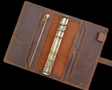 for A6 loose-leaf paper notebook book jacket cover slipcase leather brown X18-1