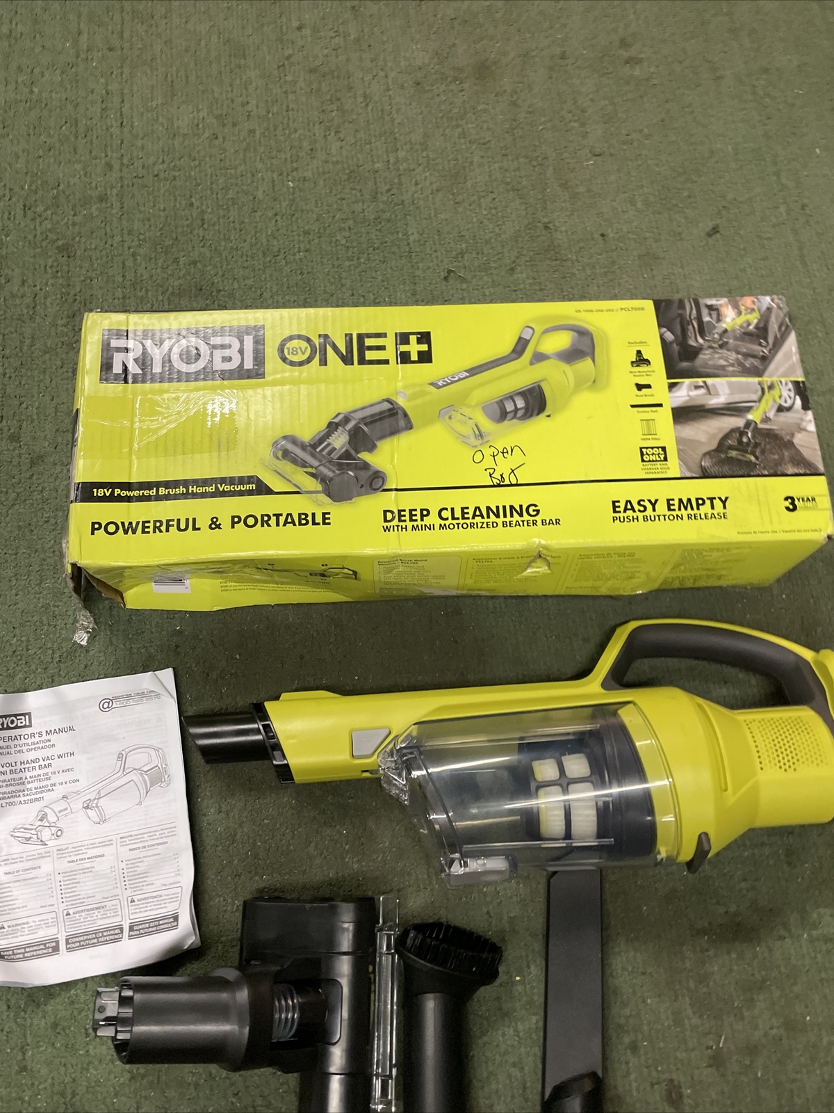 Ryobi One+ 18V Powered Brush Hand Vacuum With Beater Bar Tool Only