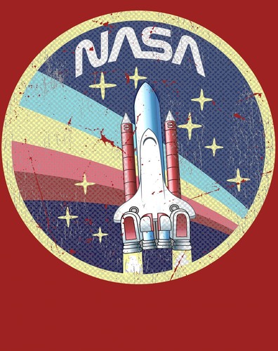 NASA Logo Rocket Retro Vintage Nerd Geek Chic Science Space Men's T-Shirt - Picture 6 of 8
