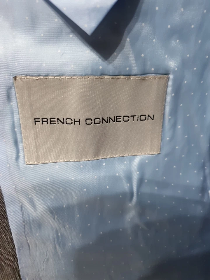 Traje de 2 piezas para hombre French Connection Ch38""R W32"" L27,5"" gris a cuadros Foto 3 de 4