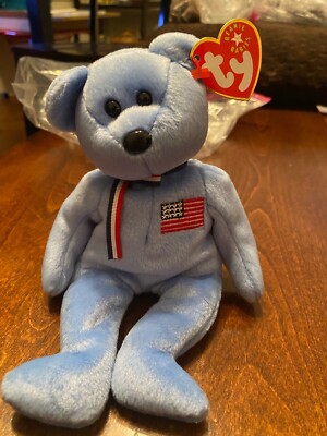 RARE Vintage Ty AMERICA Red Cross 9/11/2001 Bear 2002 Beanie Baby