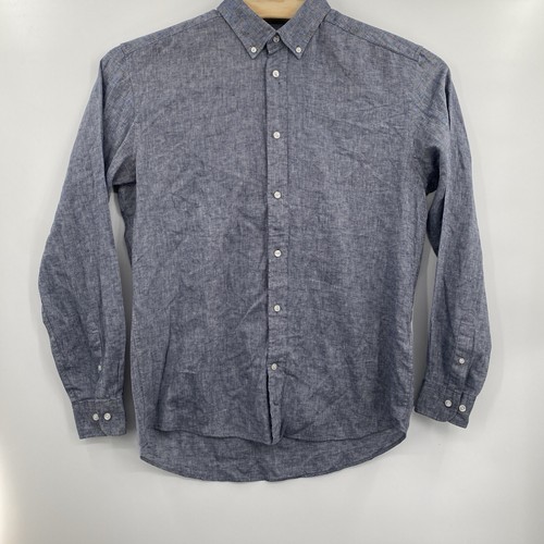 Camisa cambray These Glory Days Scandinavia mezcla de algodón/lino para hombre talla L - Imagen 2 de 7