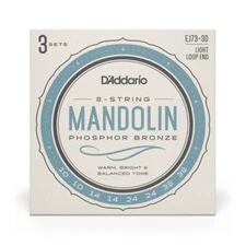 D'Addario EJ73-3D EJ73 3-Pack Phosphor Bronze Mandolin Strings, 10-38 Light
