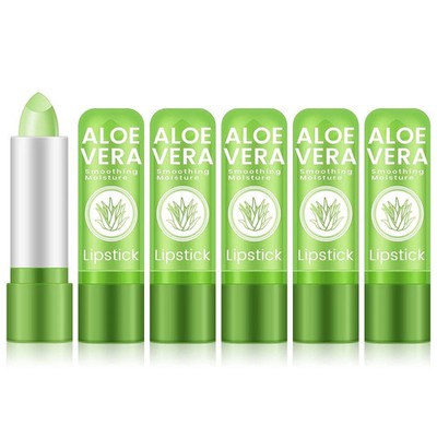 Ownest 5 Pcs Aloe Vera Lip Balm, PH Color Changing 1 Count (Pack of 1), 5 pcs