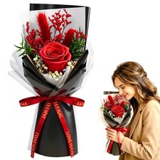 Preserved Flowers for Delivery,Red Rose Bouquet Gift for Women and Mom,Preserved