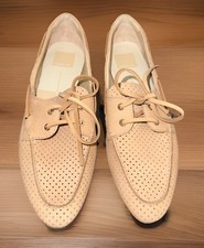Dolce Vita Beige Lace Up Loafer Style Shoes Women's Sz 8 Career Flats