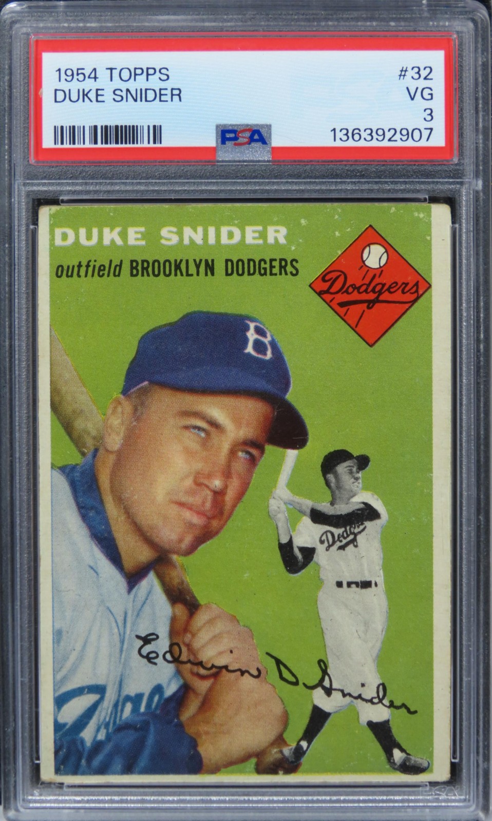 1954 Topps Duke Snider HOF #32 PSA 3 VG