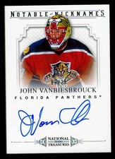 2013-14 Panini National Treasures Notable Nicknames John Vanbiesbrouck Auto /25