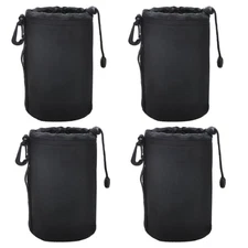 2/4 PCS Camera Lens Bag Small Padded Protective Pouch Cover Shockproof Case