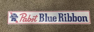 3ft Pabst Blue Ribbon Beer Metal EMBOSSED SIGN Large Street Sign