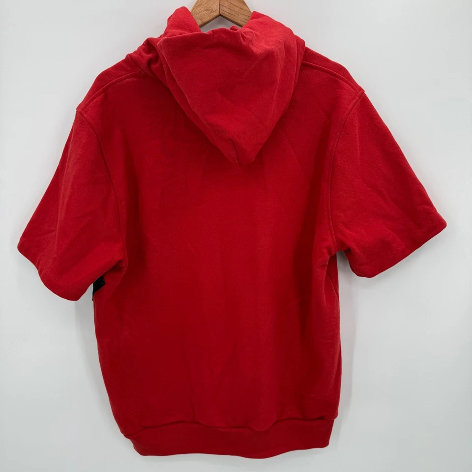 Drifter Para Hombres XL Manga Corta Sudadera con Capucha Rojo Bolsillo con Cremallera Hecho en EE. UU. Pullover Foto 3 de 4