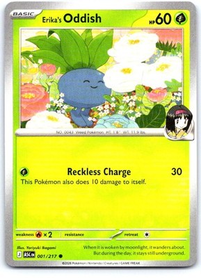 Erika's Oddish 001/217 Common Ascended Heroes Pokemon Near Mint