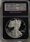 2002 W US Proof Silver Eagle $1 Nice Coin PCS Black Slab