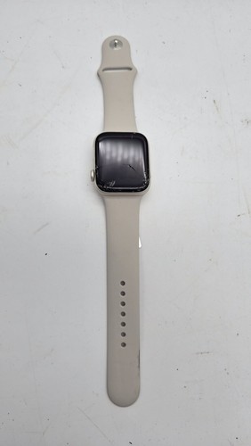Apple Watch SE GPS Starlight Band Cracked Screen For Parts Not Working