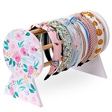 Headband Holder and Organizer for Hair Accessories - Display and White Flower
