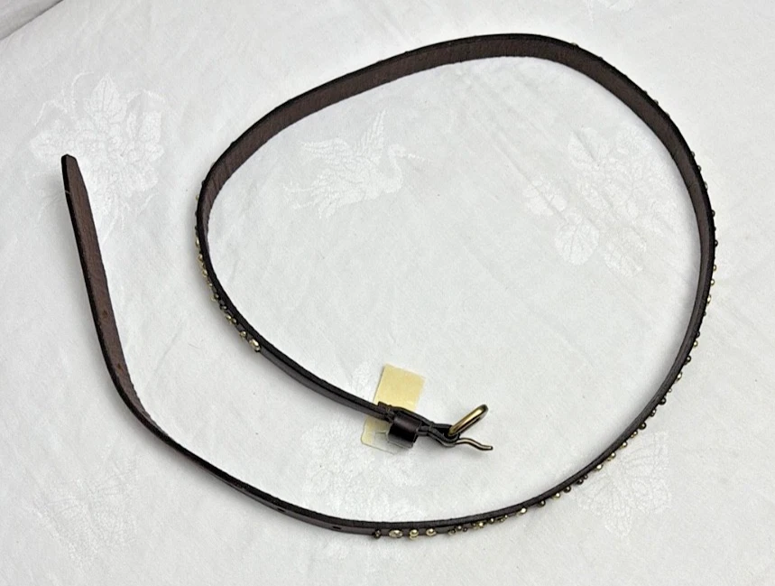 NEW J Crew Brown Leather Studded Skinny Belt | eBay display picture 2