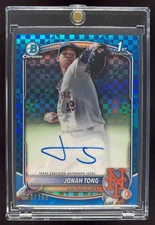 2025 Bowman Chrome Autographs Blue X-Fractor #CPA-JTO Jonah Tong RC Auto /150