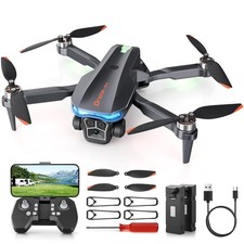 Skyvoyant Drone with Camera - Foldable Brushless 11 x 10 x 2 inches, Sliver