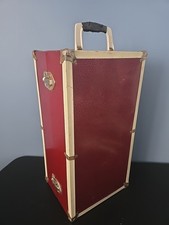 Vintage Red Metal Latch Hinged Doll Trunk Wardrobe 16"