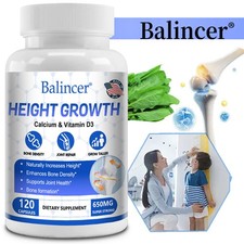 Growth capsules: help height, strengthen bone density, zinc, calcium D3 synergy