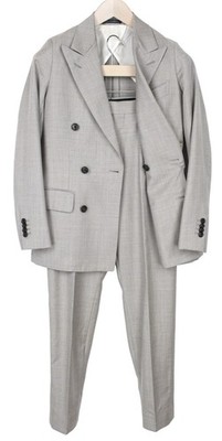 SUITSUPPLY La Spalla Herren Anzug UK30R hellbraun 2-teilig zweireihig Slim Melange Wolle *