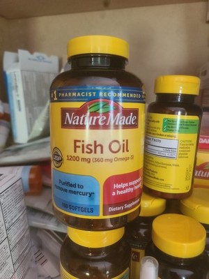Nature Made Fish Oil 1200mg (360mg Omega-3) 100 Softgels Heart Health