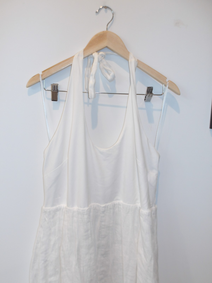 j crew white halter dress NWT J.Crew Tiered Halter Dress Rainbow Embroidery Maxi ~ Sz XXS Runs Big ~  White