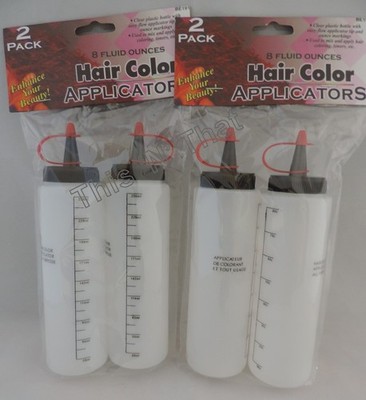 4 Hair Color Applicator Bottles 8 Oz Fluid Mix Coloring Cosmetic Salon Condiment