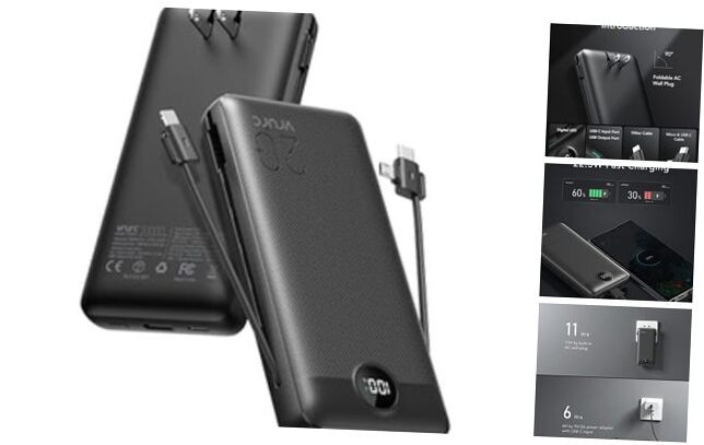 20000mAh Portable Charger with Fast USB-C Power Bank and 4 Outputs in Black-image