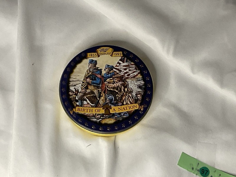 Miller Beer 1993 Metal Tin Coaster Set Birth of a Nation Washington Full Set