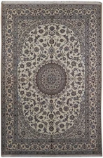 6.9 x 10 Signed Habibian Fine Naain Rug 6 LA 500 KPSI Wool and Silk #PIX-22003