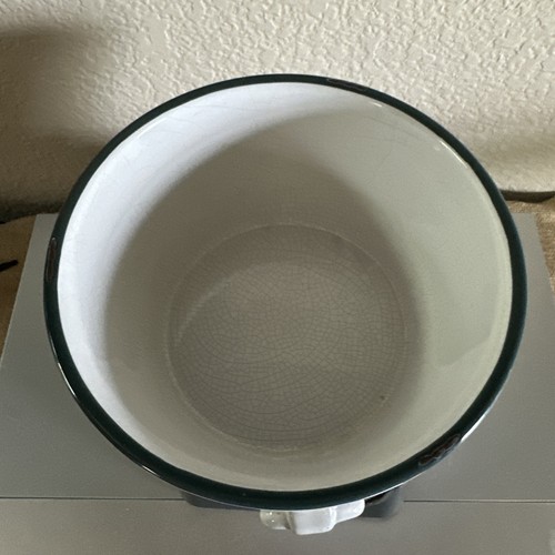 Ceramic Faux Enamelware White Bowl Red Pottery Country Farm Kitchen NorCal - Picture 6 of 8