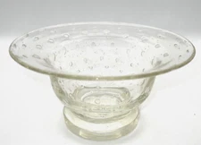 NIB Southern Living at Home Bubble Glass Footed Bowl #40351 TINY BUBBLES BOWL
